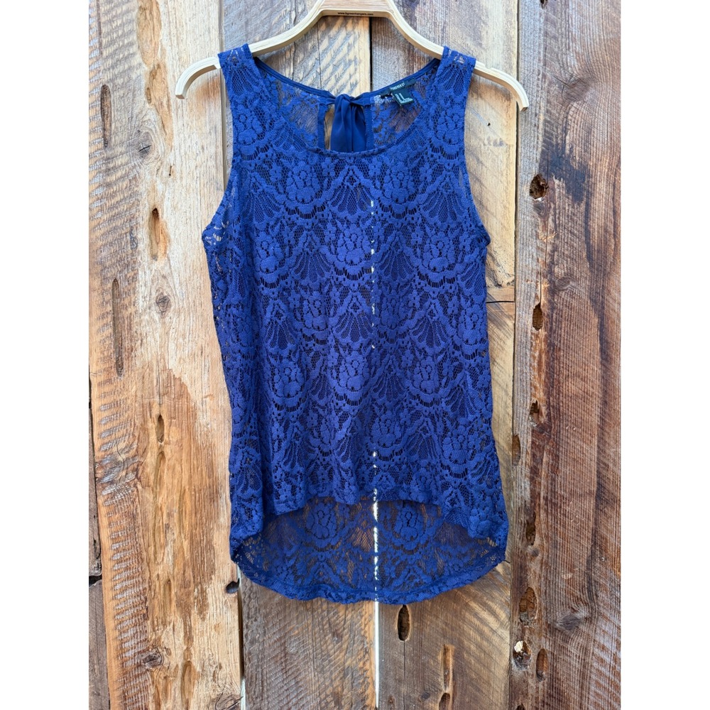 Sheer Lace Blouse Womens M Tie Back Coquette Romantic Balletcore Cottagecore